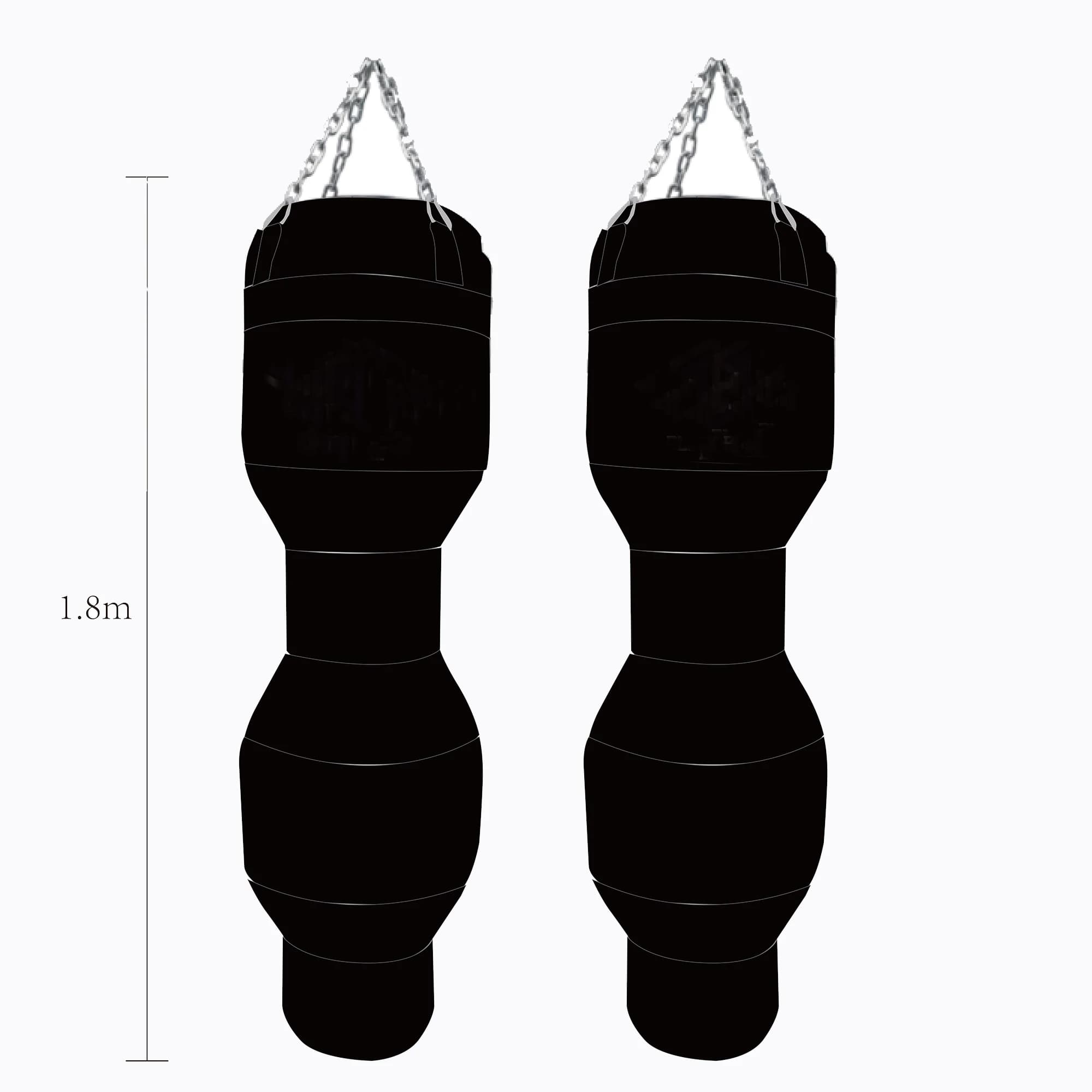 Padded PVC PU hanging boxing bag in heavy leather, pear boxing sand bag with fabric used for training