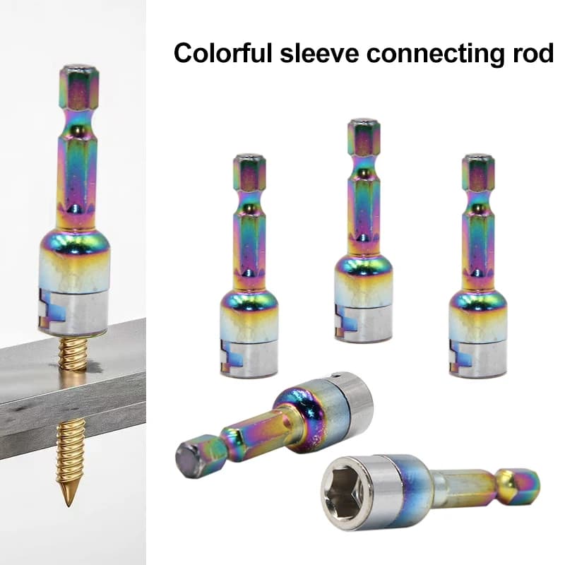 Set di utensili colorati non magnetici con impugnatura a coda di rondine, per fili, sfere esagonali in acciaio, per avvitatore a impulsi, per piastrelle, per trapano, per viti, da 8 mm