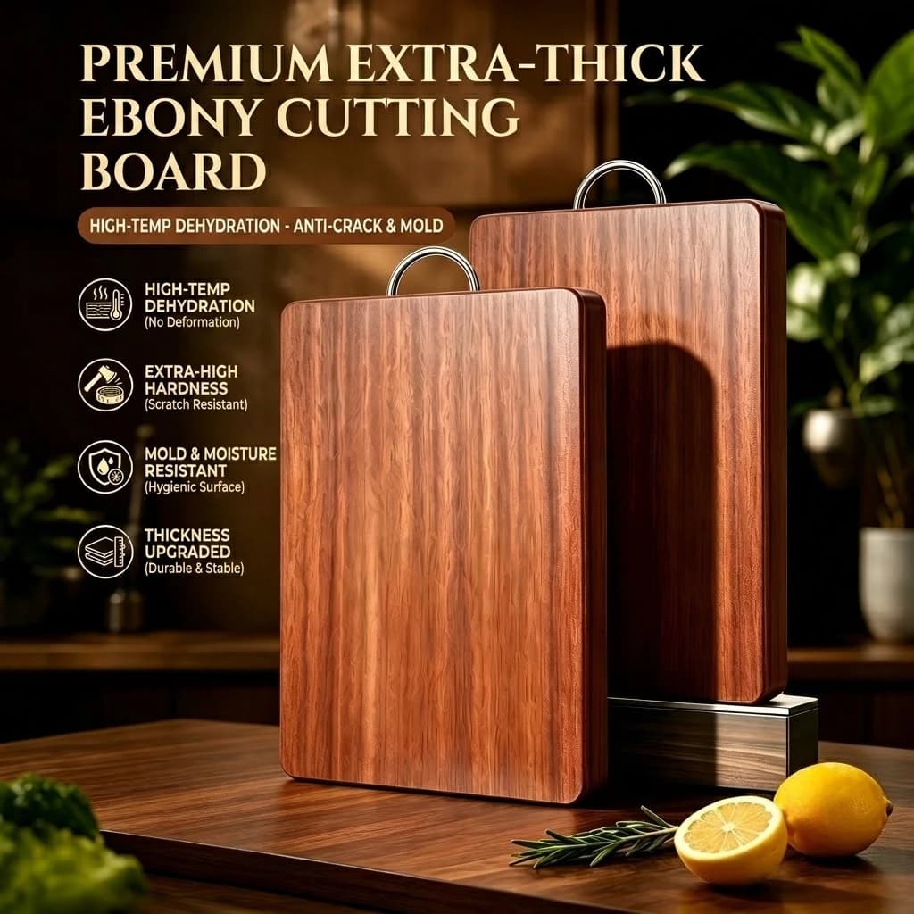 Wood Cutting board Kitchen Antibacterial double-sided Wooden chopping board for cutting Meat and Vegetables,Thick Hard Wood