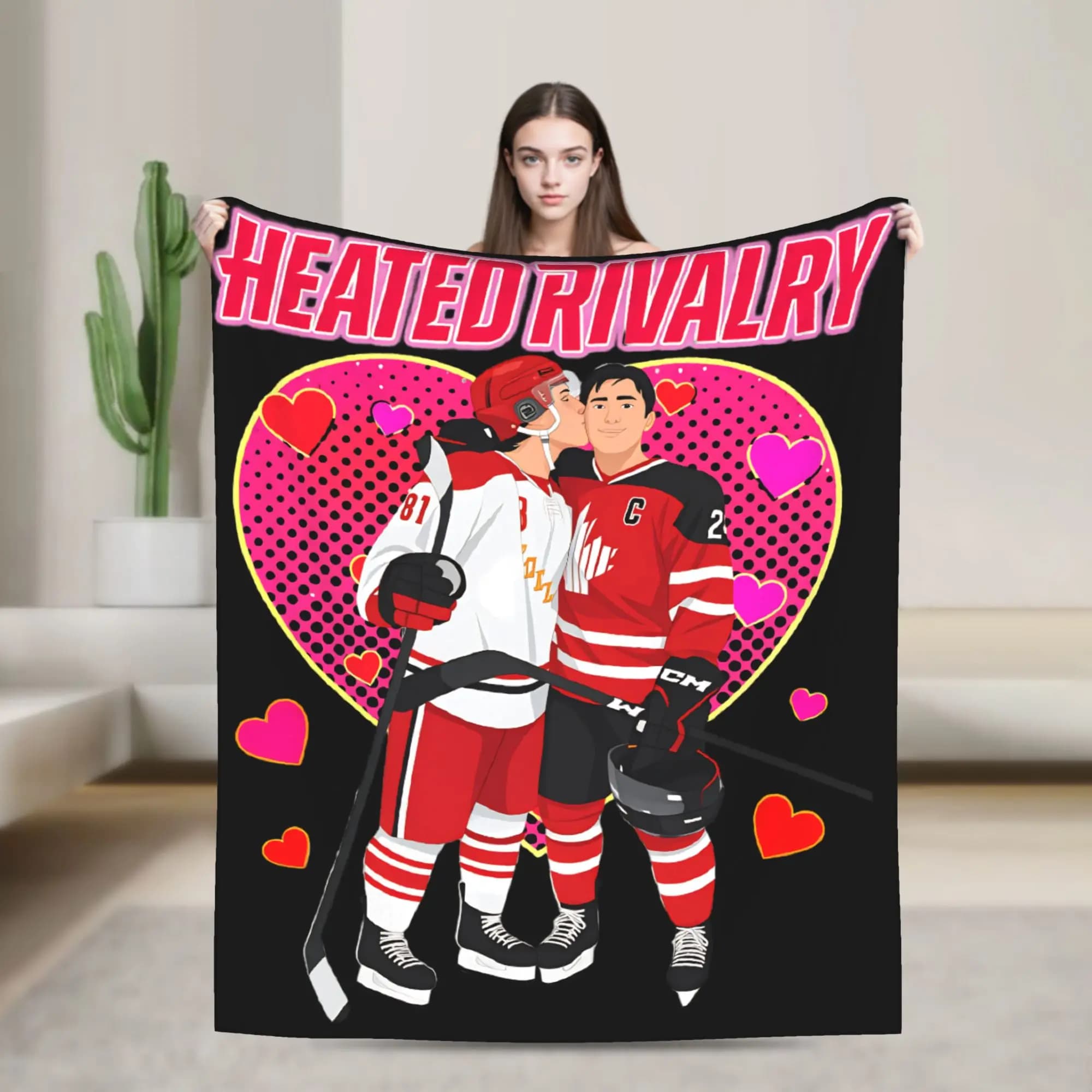 Coperta riscaldata Rivalry per l'inverno, calda e confortevole, ideale per San Valentino, per divano, sedia, letto, in flanella.