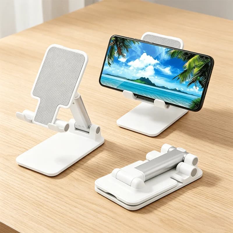 Cell Phone Stand Folding Desktop Phone Stand Angle Height Adjustable Mobile Phone Holder for Tablet Stand with All Phones