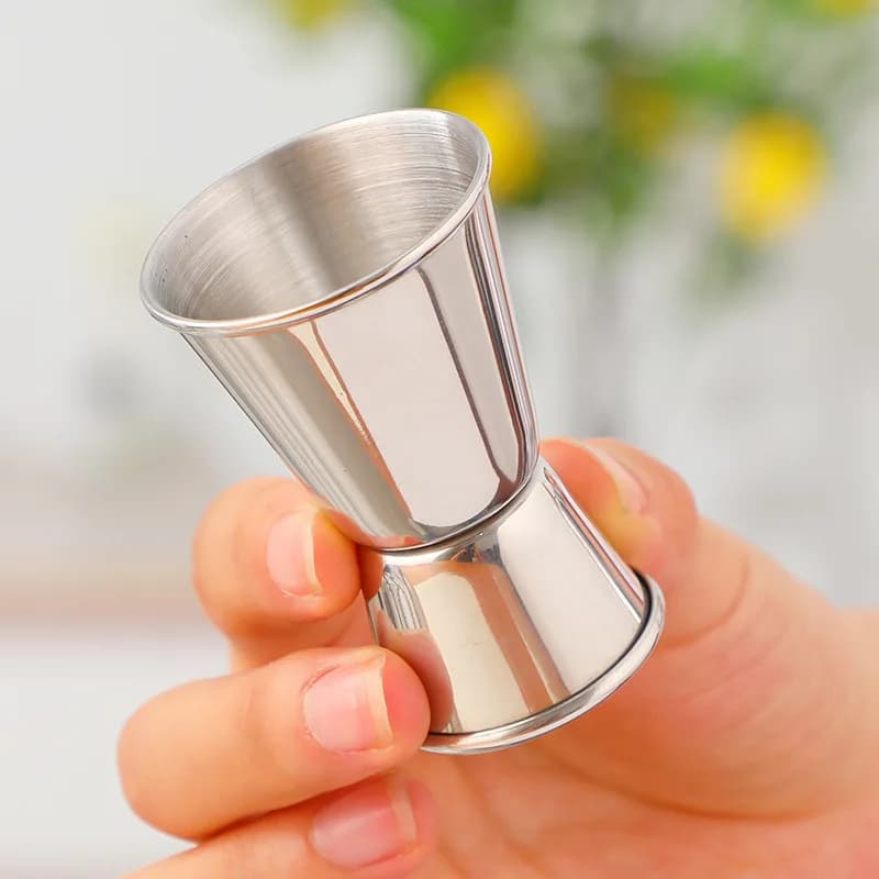 3 tazze dosatrici a doppia testa in acciaio inossidabile da 15/30 ml, in stile giapponese, colore argento, per cocktail, strumento per misurare il vino