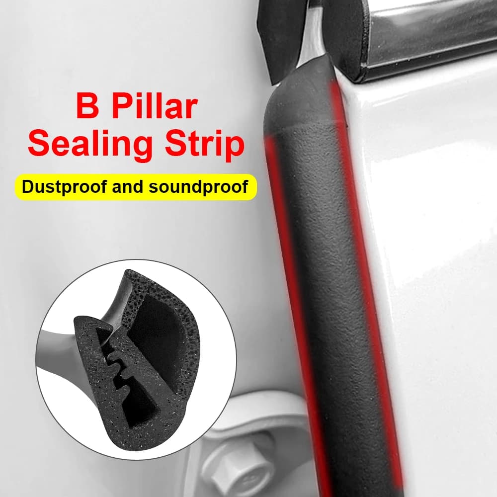 Guarnizione del bordo della portiera dell'auto 2 pezzi strisce di tenuta per Auto B protezione antivento del rumore del pilastro accessori per sigillante automatico EPDM