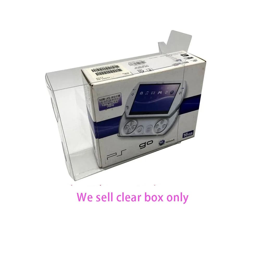 Custodia protettiva in PET trasparente per PSP GO per console di gioco PSPGO Custodia da collezione per scatola di visualizzazione di stoccaggio versione USA Giappone
