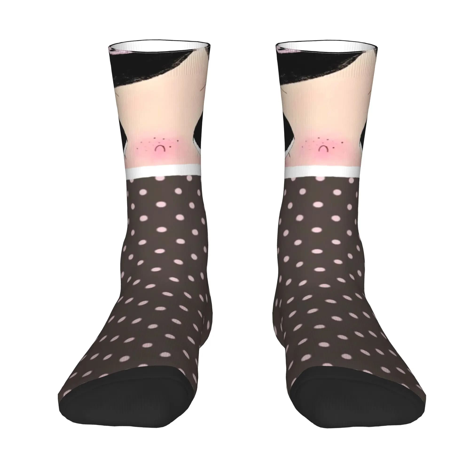 Custom Big Eyes Girl Comic Men Women Crew Socks Unisex Fashion Spring Summer Autumn Winter Dress Socks