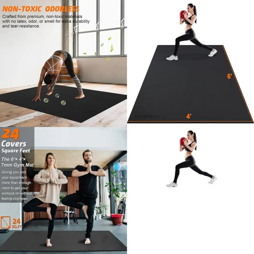 6x2 and 6x4 weight lifting pads - Home gym for jump rope, MMA, yoga, cardio, stretching, plyometry, HIIT - Shoe friend