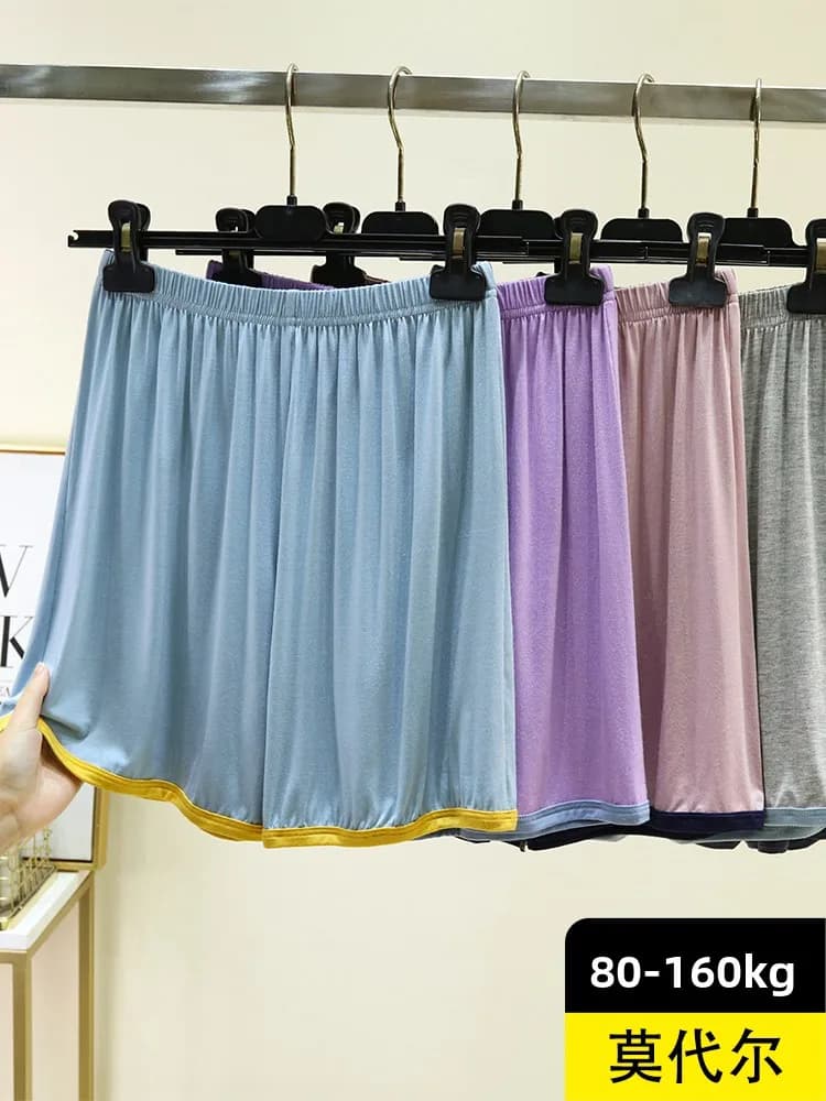 Loose Modal Shorts Casual Thin Straight Leg Pants High Waist Women's Home Sleepwear Three-quarter Length Outdoor Wearable