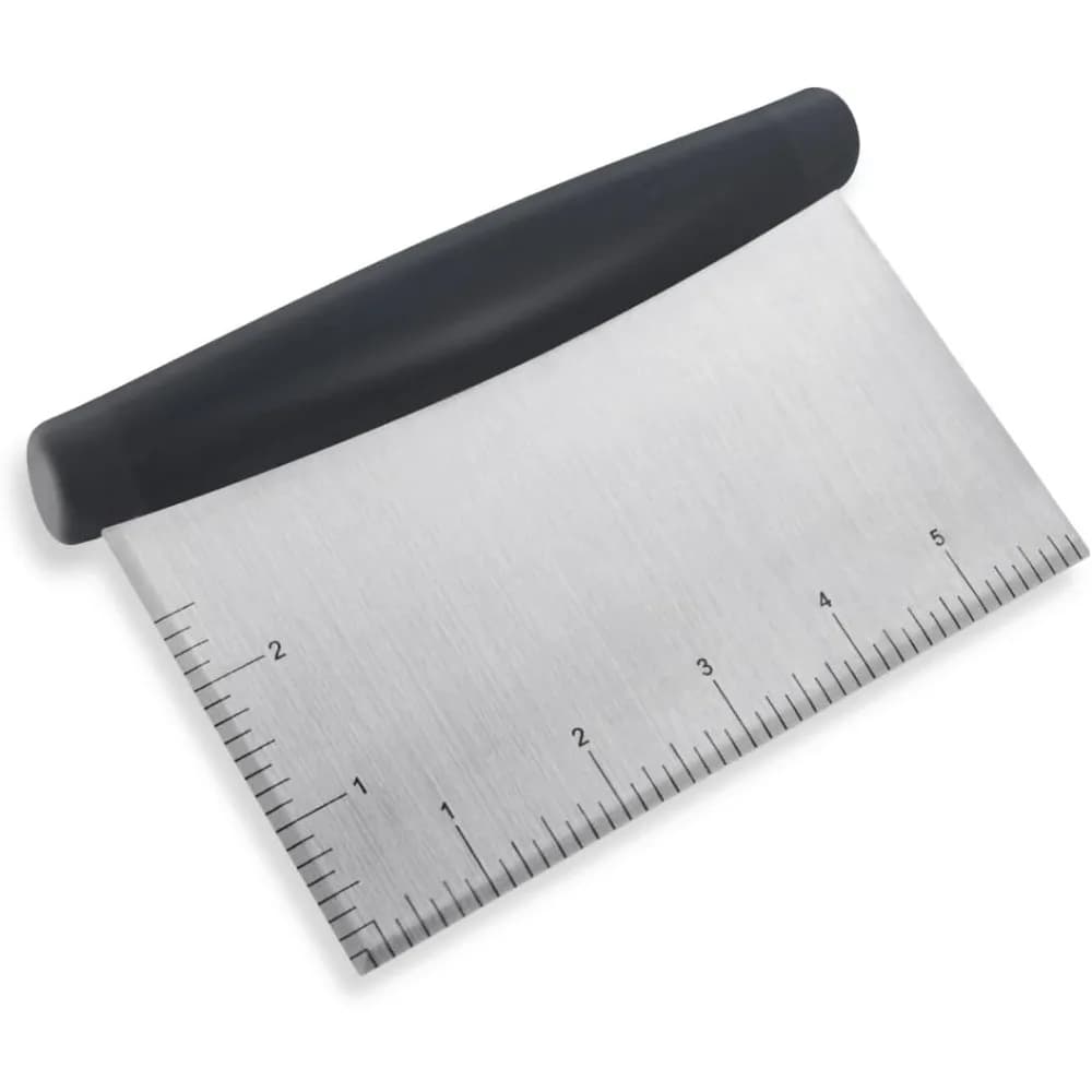 Multipurpose Stainless Steel Bench Scraper Dough Cutter and Chopper Kitchen Tool with Measuring Scale for Baking Pastry Cake Bread Pizza Food Prep Dough Scraper Pastry Scraper Bench Knife Kitchen Utensil