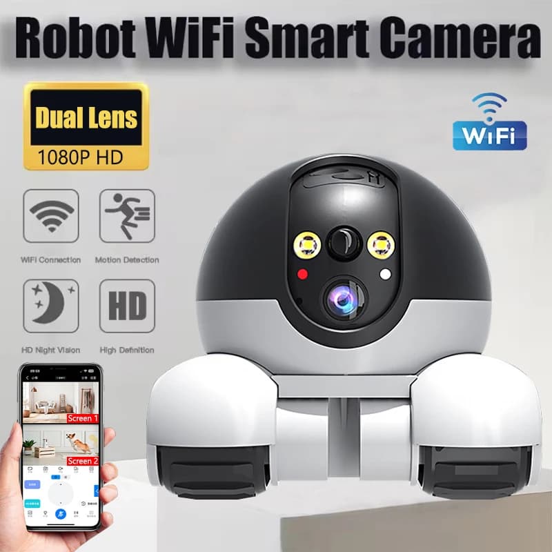 1080P HD WIFI Telecamera IP Protezione di sicurezza Telecamera di sorveglianza PTZ Monitoraggio automatico Baby Animali domestici Monitor Telecamere robot per la casa intelligente