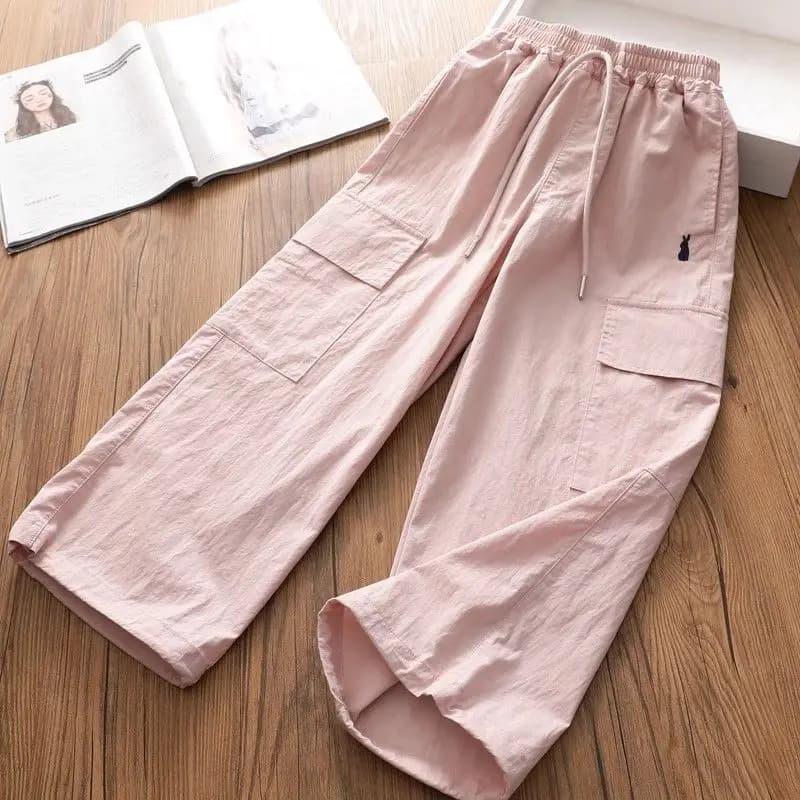 Cargo Pants Light Active for Girls with UV Protection and Mosquito Resistant, Random Gamba Straight for Open Activities