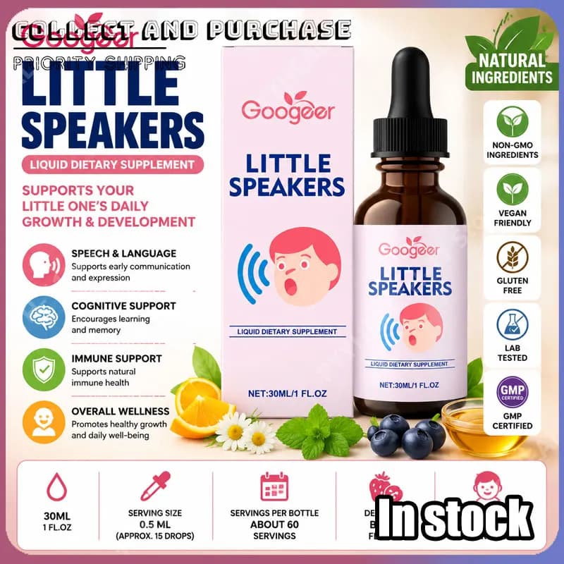 Little Speakers Integratore in Gocce Liquide per Bambini, Supporto Quotidiano per il Benessere Linguistico e la Comunicazione, Vitamine e Minerali con Ingredienti Naturali