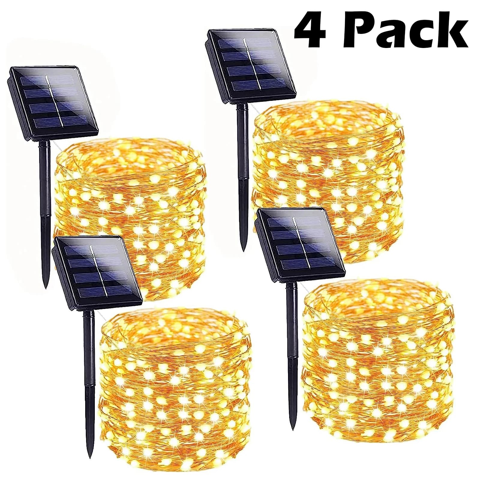 1~4pc luci a stringa solari luci a LED solari per esterni ghirlanda esterna luce fata impermeabile per la decorazione natalizia di nozze da giardino