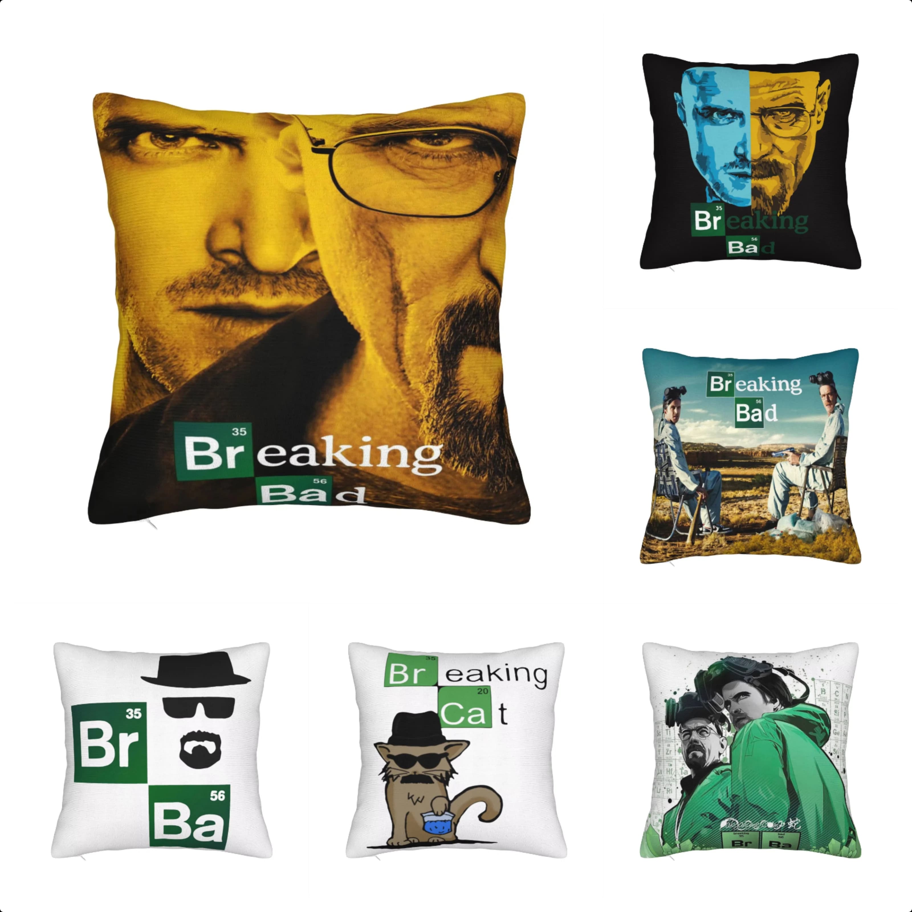Breaking Bad Chemical Crime Pillowcase Cushion Cover Walter White Jesse Pinkman Pillow Case Cover Seat Dropshipping 45X45cm