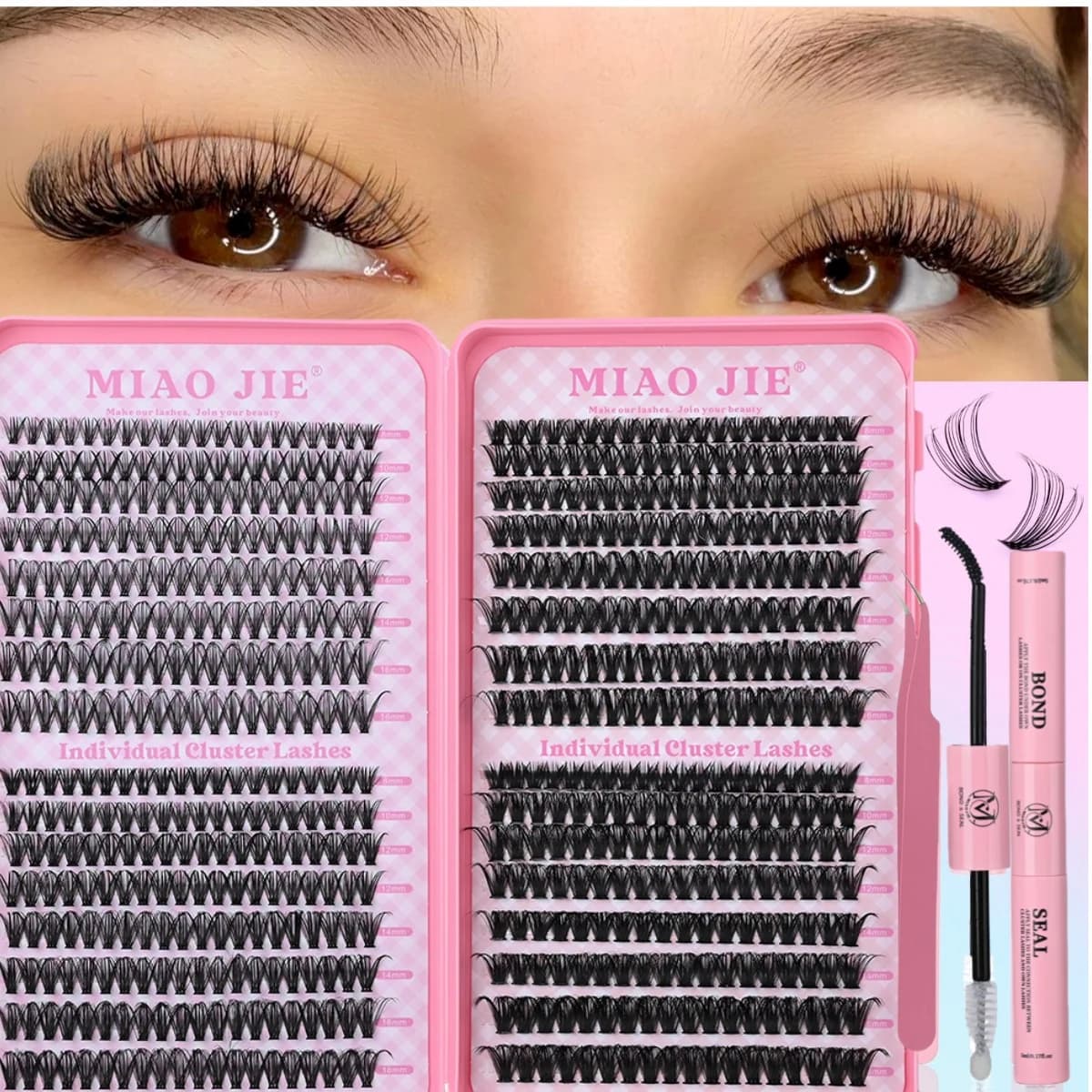 New Cylinder Eyelash Kit 640 5D, Kit for Extension Ciglia Folte e Voluminose, Trassoio Misto di Ciglia Finte in Visone Sintetico per Trucco