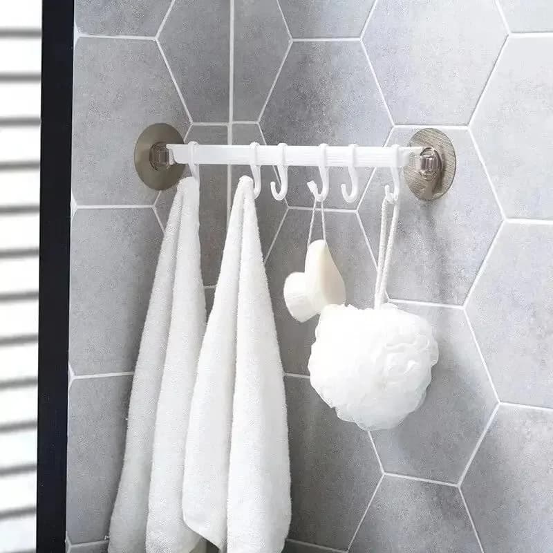 1pc bianco tipo ventosa gancio 6 file per cucina bagno sospensione angolare senza segni gancio gancio 2030