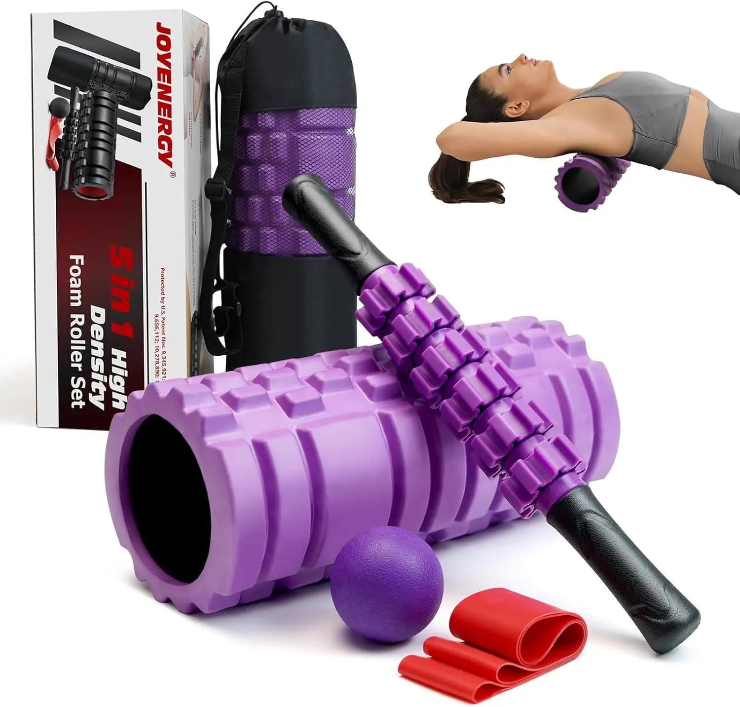 Set of 5-in-1 foam rollers for Deep Textile Massage, Muscular Lift, Pilates and Yoga