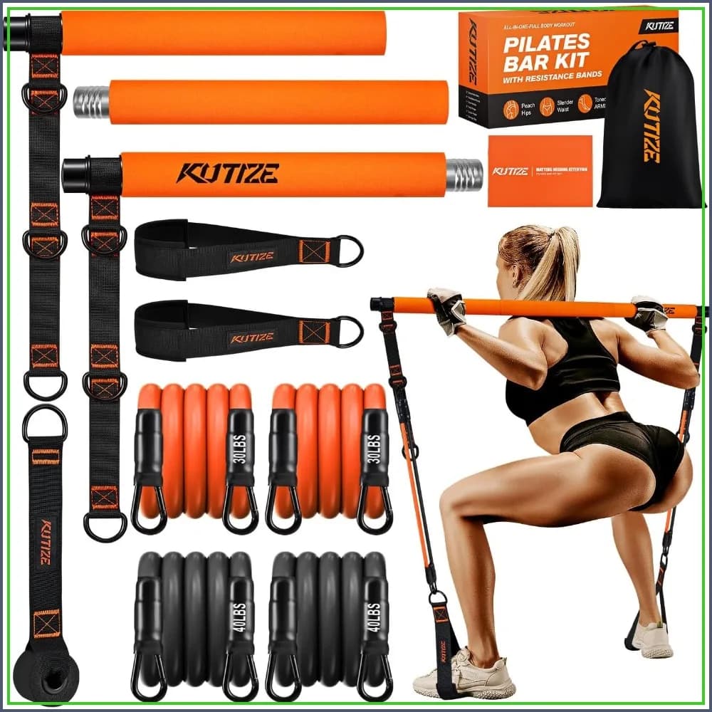 Multifunctional Pilates Bar Kit with Resistance Bands for Full-Body Workouts at Home
