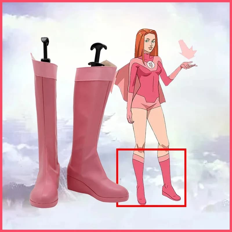 Invincibile Atom Eve Stivali Cosplay Tacco alto Scarpe PU Halloween Cosplay Prop Realizzato su misura