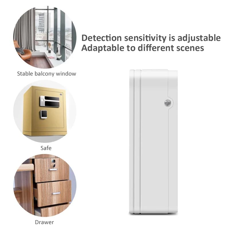 Rilevatore di Rottura Vetri 433MHz per Sistemi di Allarme Focus, Sensore Wireless di Vibrazione e Shock Smart Life Security MD-2018R