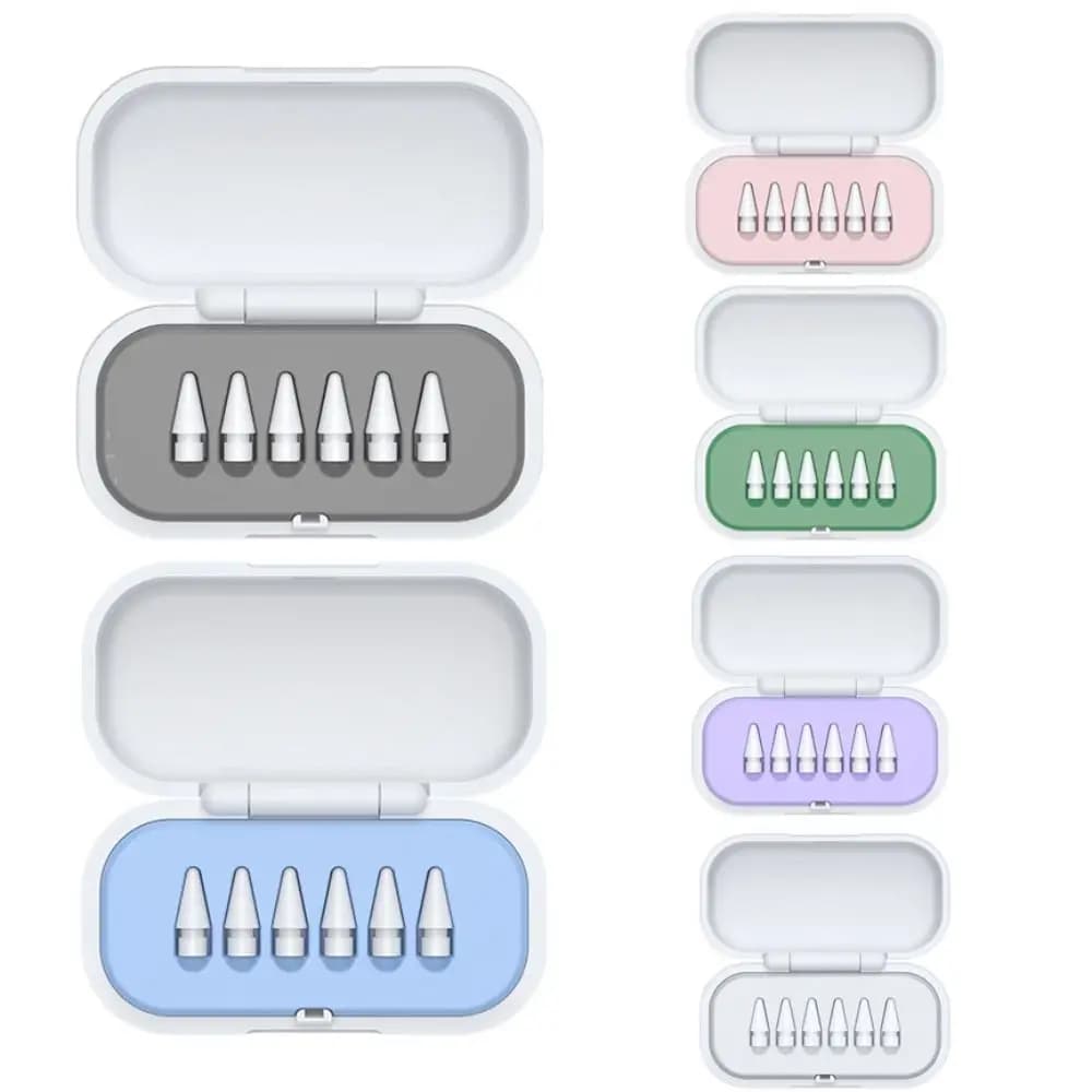 4PCS/5PCS/6PCS Consigli per matite antigraffio Scatola di immagazzinaggio Scatola per pennini per stilo colorato portatile Fodera in PP antiurto per Apple Pencil
