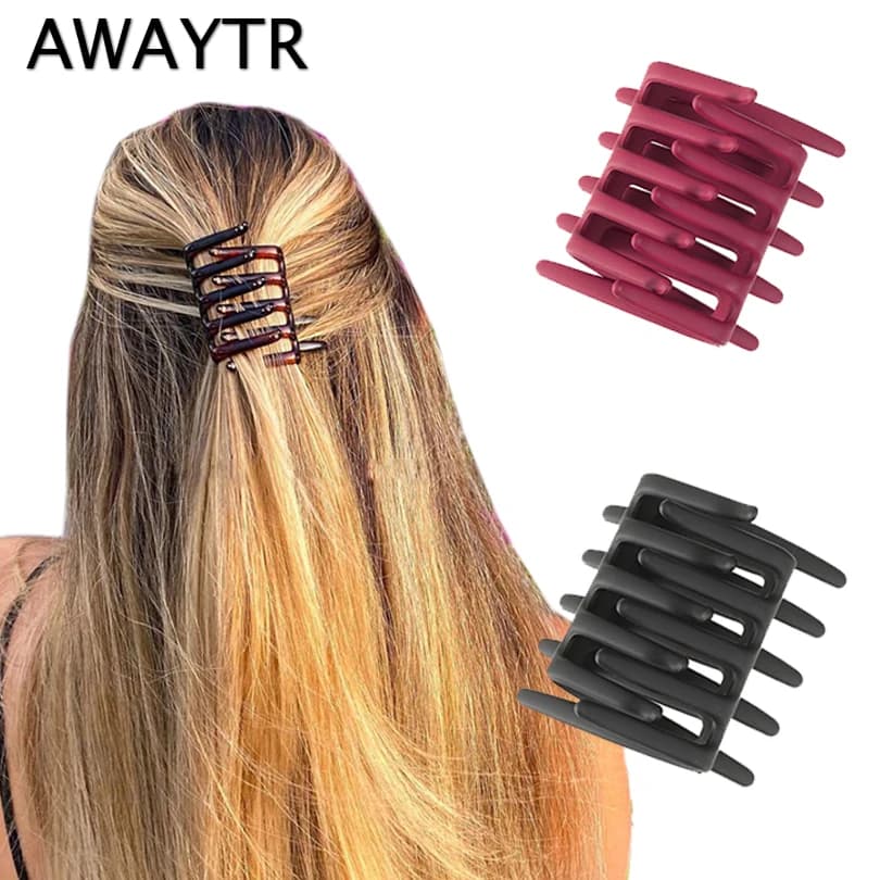 AWAYTR Fermaglio per capelli elasticizzato Doppio lato Pettine per capelli da donna Facile strumento per lo styling dei capelli ricci spessi Coda di cavallo Accessori per creatore di panini Mohawk