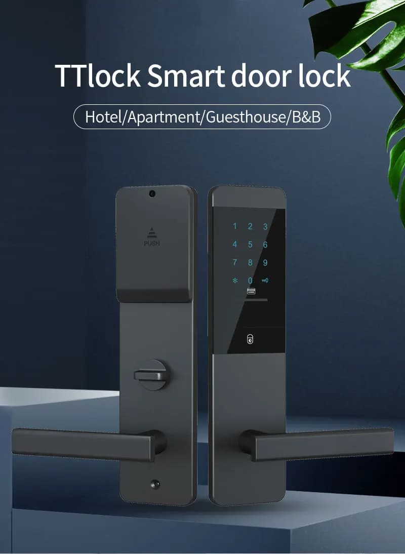 App Ttlock Maniglia per serratura elettronica da Bluetooth a Wifi Smart Home Sblocca da remoto Serratura per hotel/appartamento/casa degli ospiti/B&B