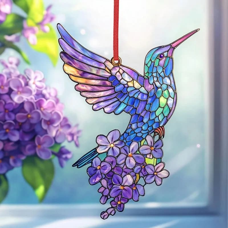 20cm Acrylic Magpie Bird Wall Hanging 2D Bird Hangings Pendant Ornament Home Art Dream Catcher Decoration Stained Window Hanging