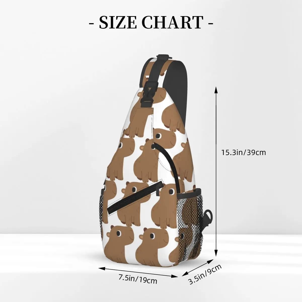 Cute Capybara Chest Bag Men Sling Crossbody Backpack Chest Bag Traveling Hiking Daypack Shoulder Bag