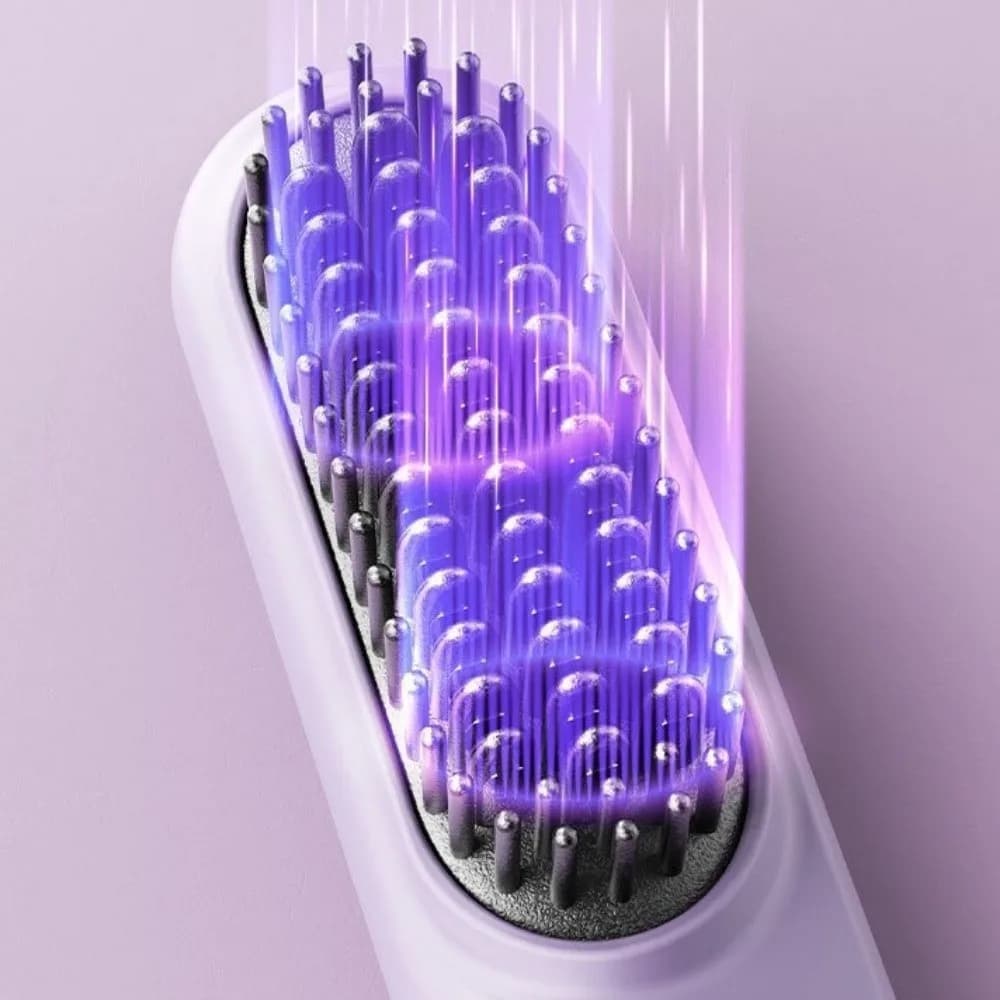 Piastra per capelli wireless ricaricabile tramite USB Design antiscottatura Spazzola per capelli elettrica a 4 livelli di temperatura riscaldata