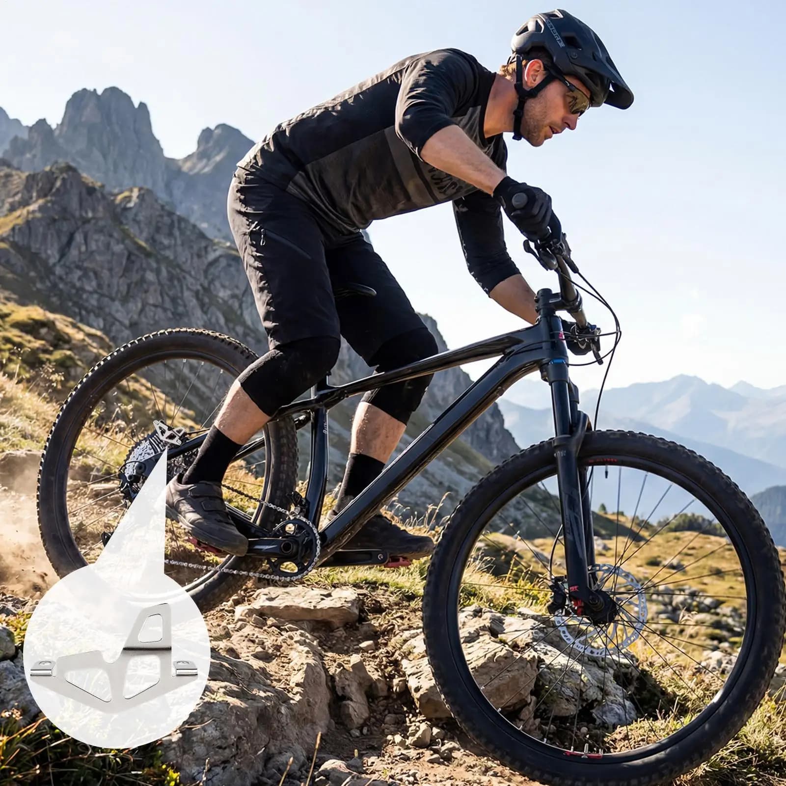 Protezione per pompa freno posteriore bici, antiurto, in lega di alluminio, per mozzo ruota, per mountain bike, per esterni