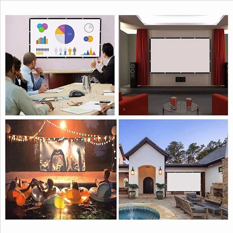 Schermo per proiettore portatile 24X per home theater esterno HD bianco pieghevole anti-piega (100 pollici)-Y47A