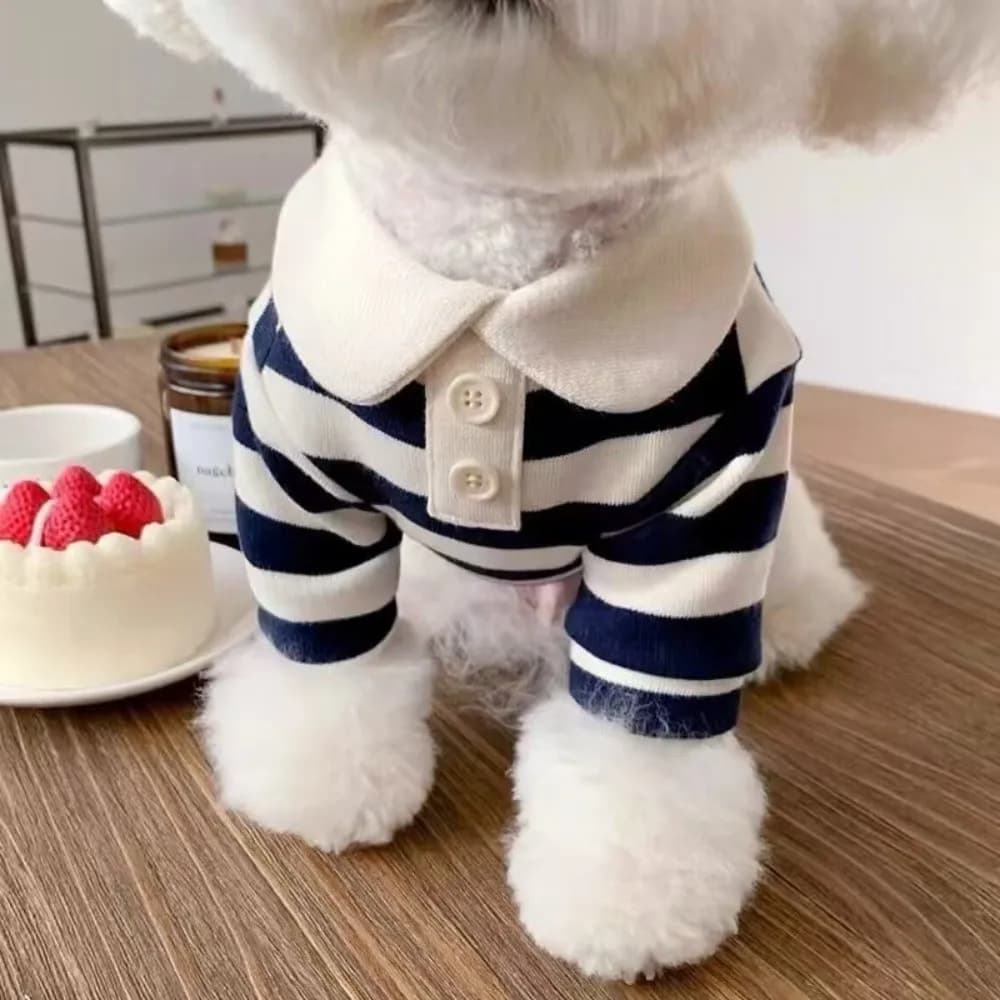 Camicia a righe per cani stile colletto alla moda Camicia sottile per cani morbida e traspirante Gilet rinfrescante Comoda felpa con cappuccio per animali domestici per cuccioli di cani e gatti