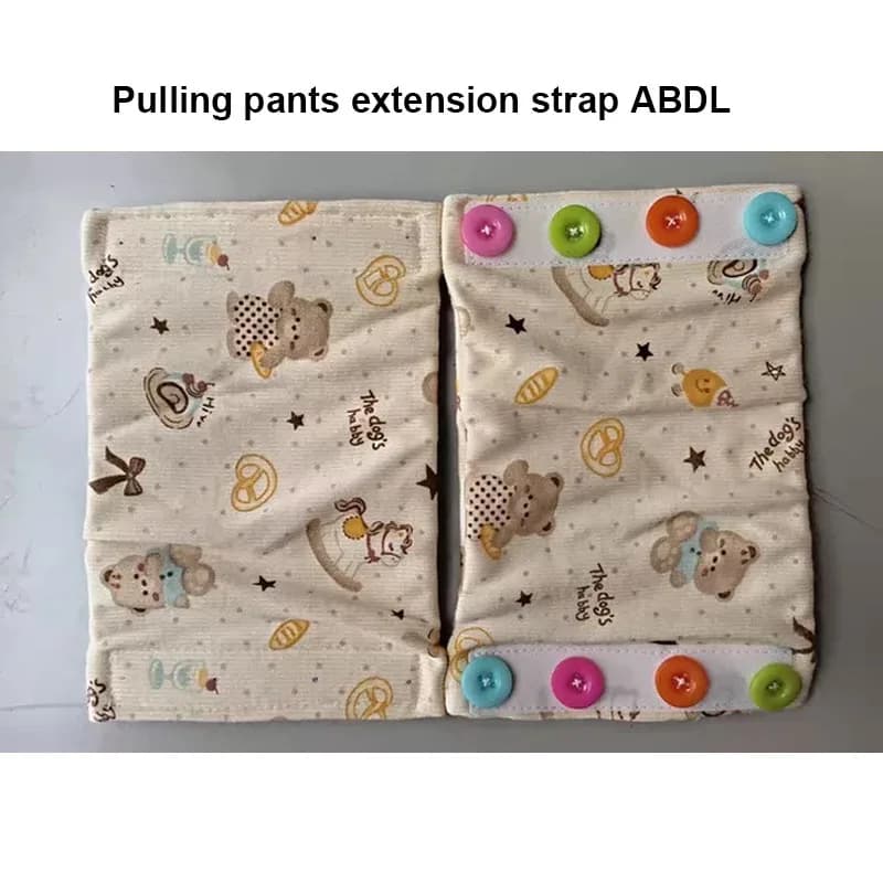 Pannolini Pull-up in Cotone con Motivi Cartoon per Adulti, Cintura di Estensione con Bottone in Velcro, Mutandine DDLG Riutilizzabili