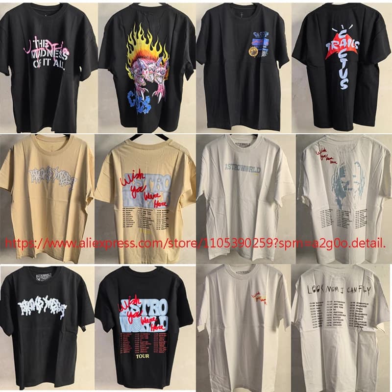 Summer Casual Oversize Cactus Jack T-shirts High Quality Creative Foam Printed Short Sleeve Utopia T Shirt