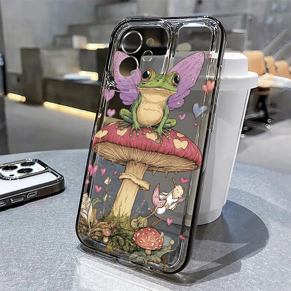 Funny Frog Pattern Soft Phone Case For iPhone 17 Pro Case iPhone 15 13 14 11 12 16 Pro Max 16e 7 8 Plus Air XS XR SE Clear Cover