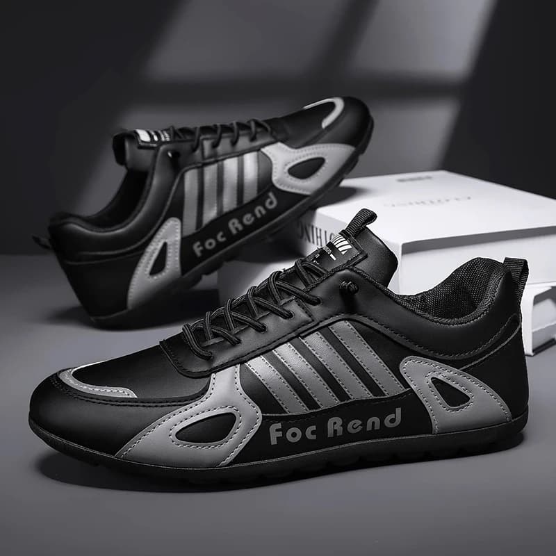 Scarpe in Pelle da Uomo, Sneakers Casual con Suola Piatta, Slip-on per Skateboard, Scarpe da Passeggio, Viaggio e Tempo Libero