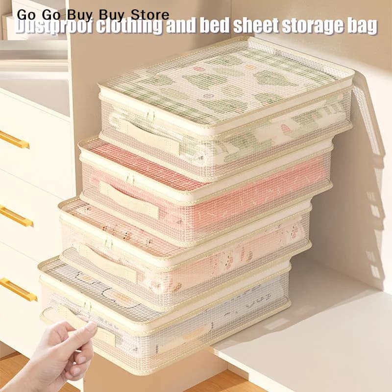 daST da Transparent Storage Bags for Cabinet Organizer Set of Four Pieces Organizer Bag for Bed Linen Cabinet Under Bed Drawer Box