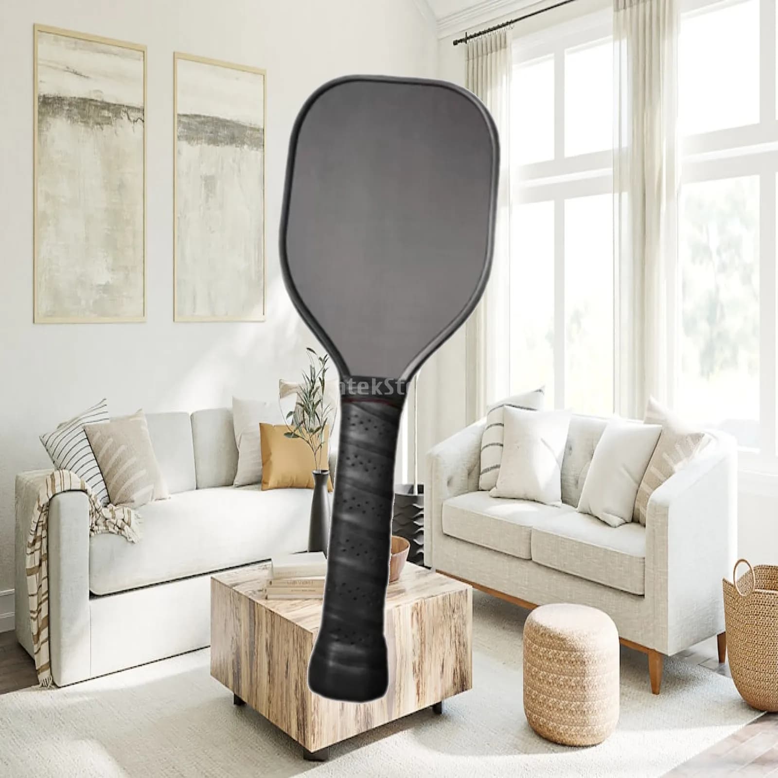 Wooden Pickleball Racquet Wide Textured Surface Professional Paddle for Beach Tennis Padel and Indoor Games