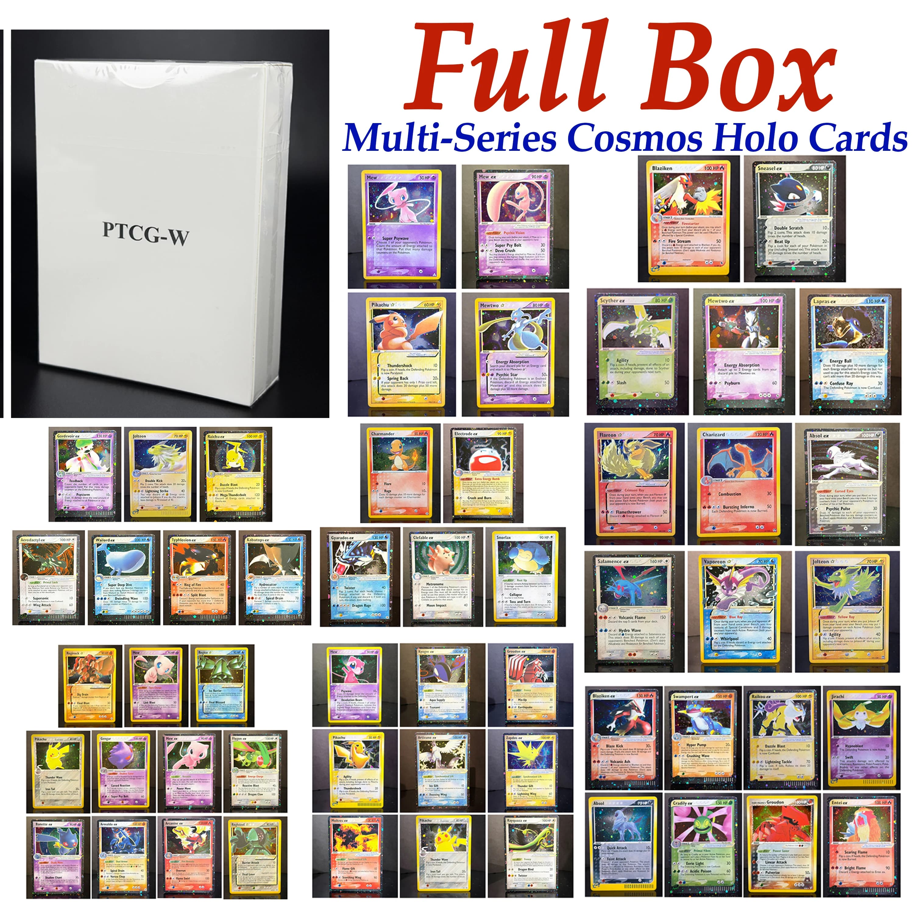 PTCG Box Completo Cosmos Holo Multi-Serie Meta Staple Charmander Mewtwo Infernape Gengar Blastoise Rayquaza Carte Proxy