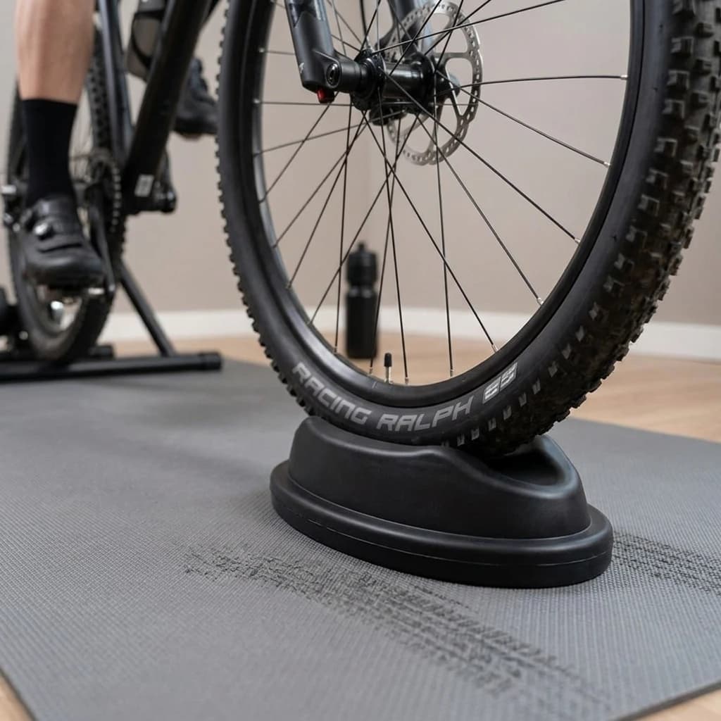 Bike Front Wheel Pad For Indoor Training High-Friction Anti Slip Rubber Mat