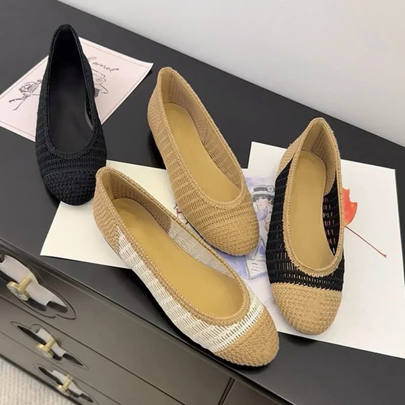 Scarpe da Donna alla Moda con Rete Traforata, Ballerine, Scarpe Eleganti di Design, Mules Estive Traspiranti, Calzature Leggere 784