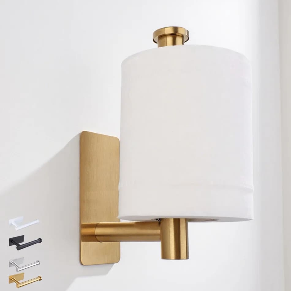 Portarotolo adesivo in acciaio inossidabile spazzolato oro nero bianco supporto cucina bagno carta igienica asciugamano rotolo scaffale tessuto appeso