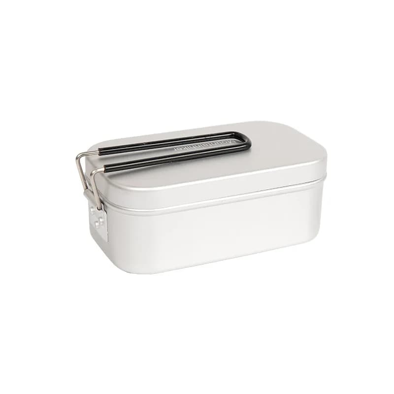 Thermal lunch box with anti-coating handle and aluminum alloy structure, double multifunctional pots as cutting board