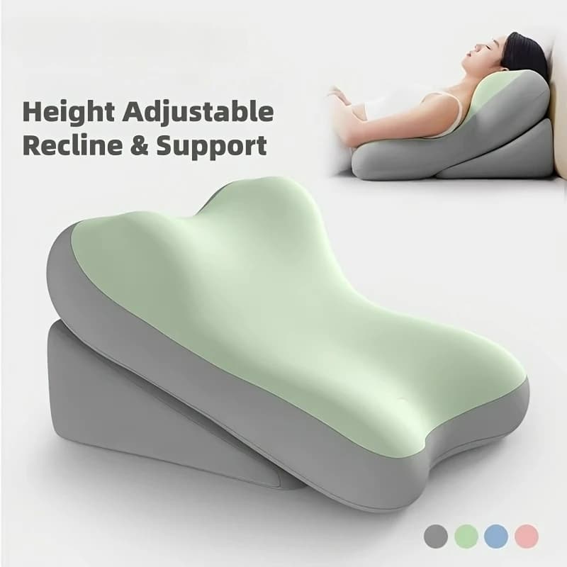 Cuscino ergonomico per letto, versatile e regolabile in memory foam per la lettura, cuscino di supporto per stare seduti a letto, relax lombare e cervicale