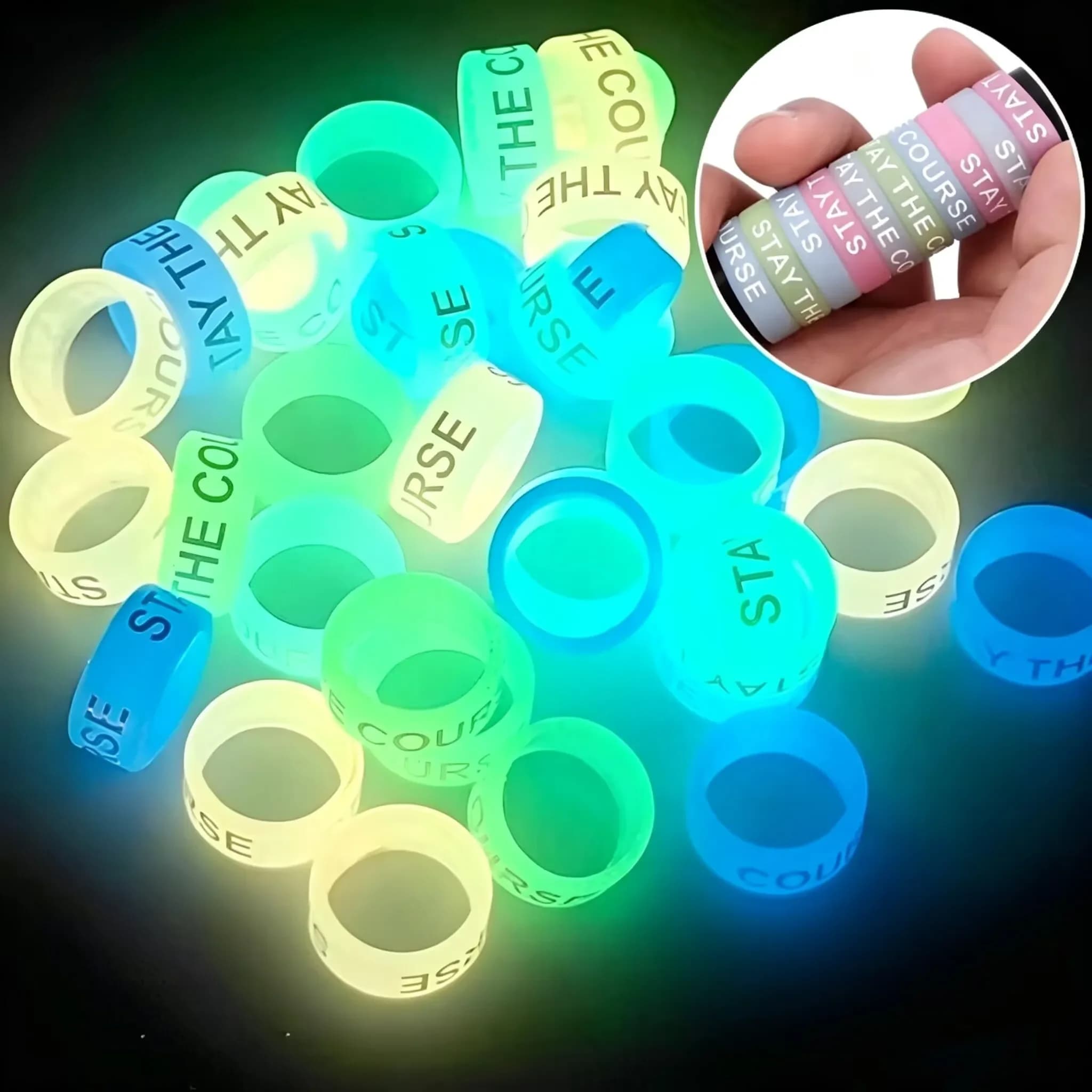 20 Pezzi Fascette Antiscivolo in Silicone a Cerchio Multiplo per Impugnature Bici, Canne da Pesca, Manici Racchette, Decorazione Accattivante, Attrezzatura da Pesca