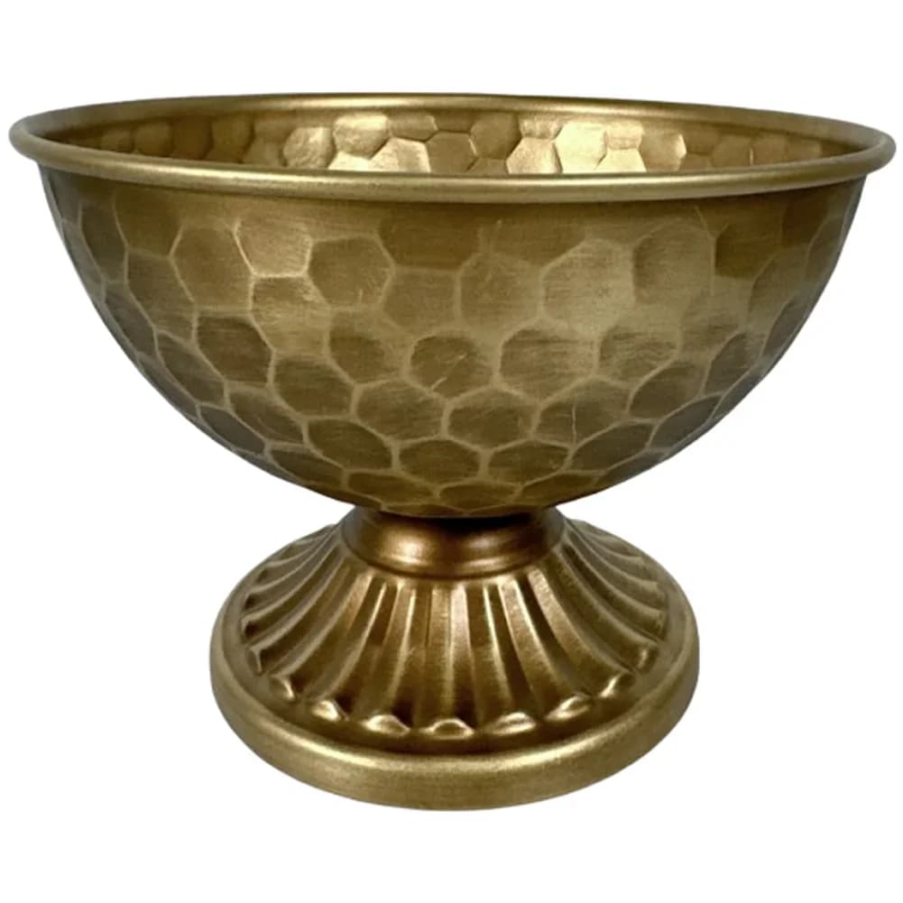 Vintage Bronze Metal Flower Container With Polka Dot Design Wide Mouth Large Plant Pot Container Flower Pots Creative
