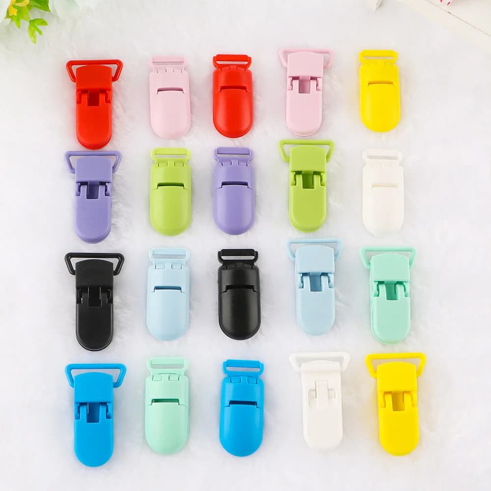 Kovict 10 pezzi clip per ciuccio in plastica colorate semplici e facili per la creazione di gioielli accessori per gioielli catena ciuccio fai da te