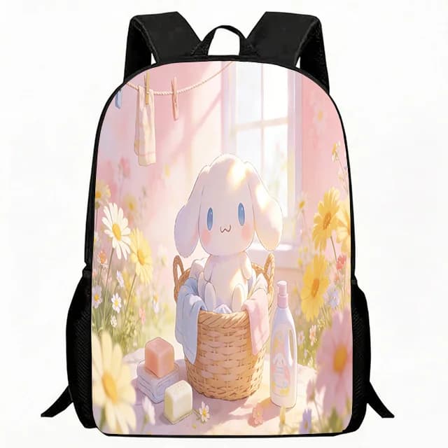 Zaino per bambini con stampa cucciolo pastello, traspirante, per la scuola, con spallacci imbottiti regolabili, in poliestere resistente, casual