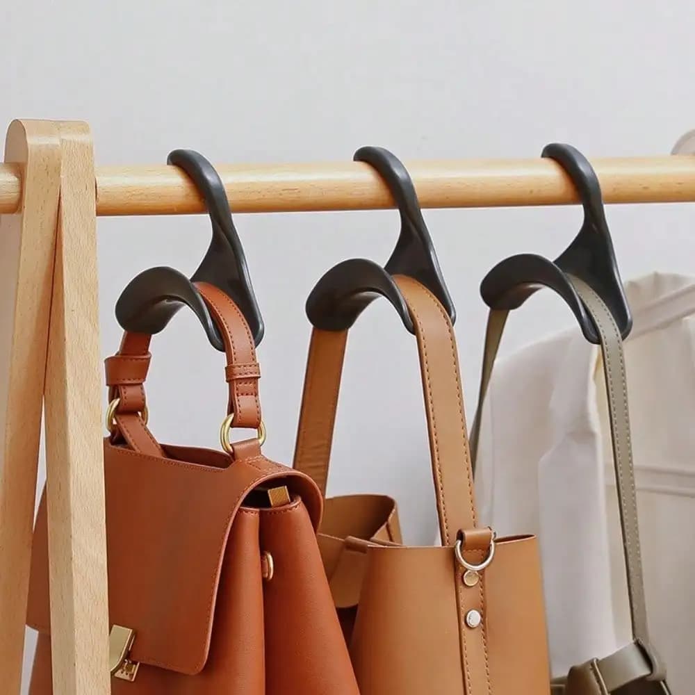 5pcs/set Arch Coat Rack Hook Bag Holder PP Material for Home Closet Storage Hat Scarf Shawl Purse Handbag Organizer Hooks