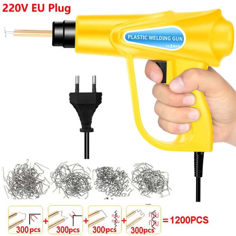 Kit Saldatore a Caldo 110V/220V, Pistola per Saldatura Manuale, Kit per Riparazione Paraurti Auto, Strumenti per Saldatura Plastica